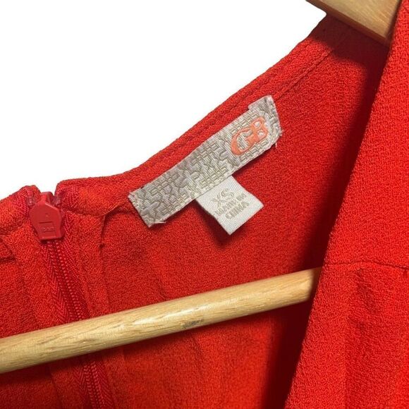 Gianni Bini red tie front wide leg romper jumpsuit culottes XS - Picture 4 of 8